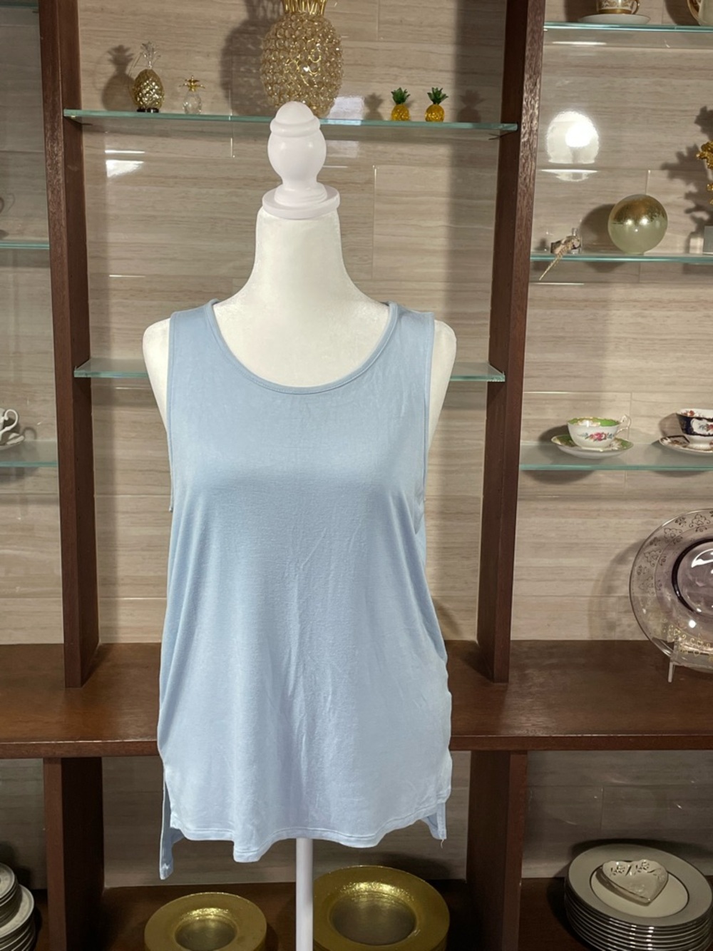 Pale Blue Scoop Neck Tank/Tunic - Cyrus - Sz L